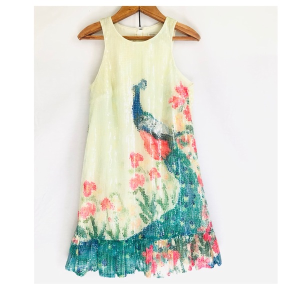 Anthropologie Dresses & Skirts - {Anthropologie} highly coveted Sequined Swing Peacock Dress {RARE}